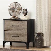 10498 Weathered Oak 2-Drawer Nightstand -Valet