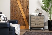 10498 Weathered Oak 2-Drawer Nightstand -Valet -3