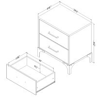 10498 Weathered Oak 2-Drawer Nightstand -Valet -7