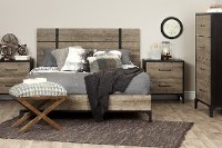 10529 Weathered Oak Queen Platform Bed - Valet-2
