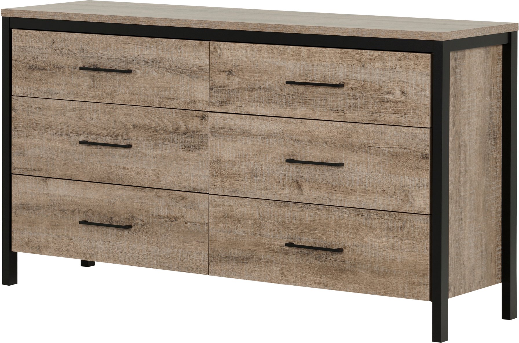 10491 Weathered Oak 6-Drawer Double Dresser - Munich-3