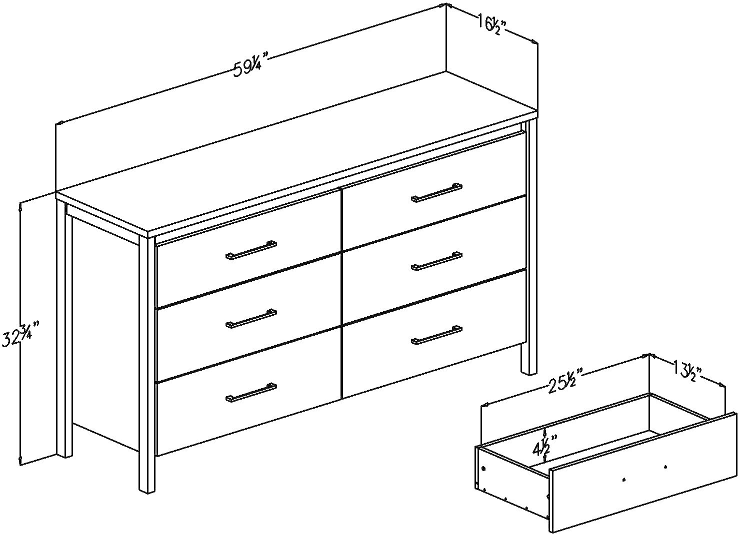 10491 Weathered Oak 6-Drawer Double Dresser - Munich-6