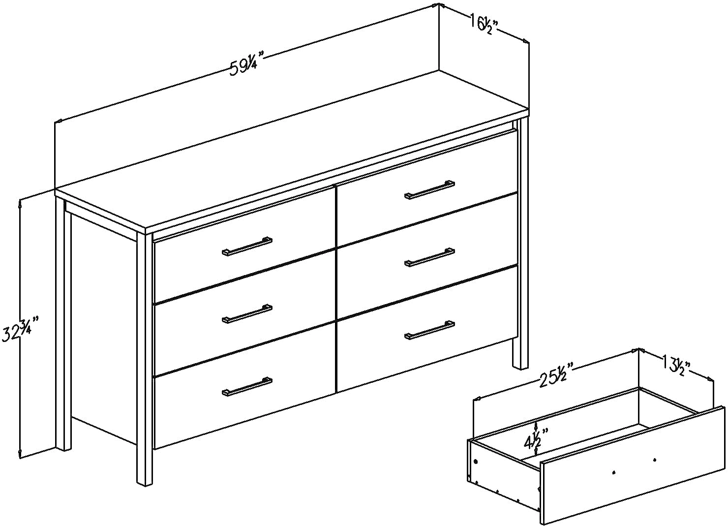 10491 Weathered Oak 6-Drawer Double Dresser - Munich-6