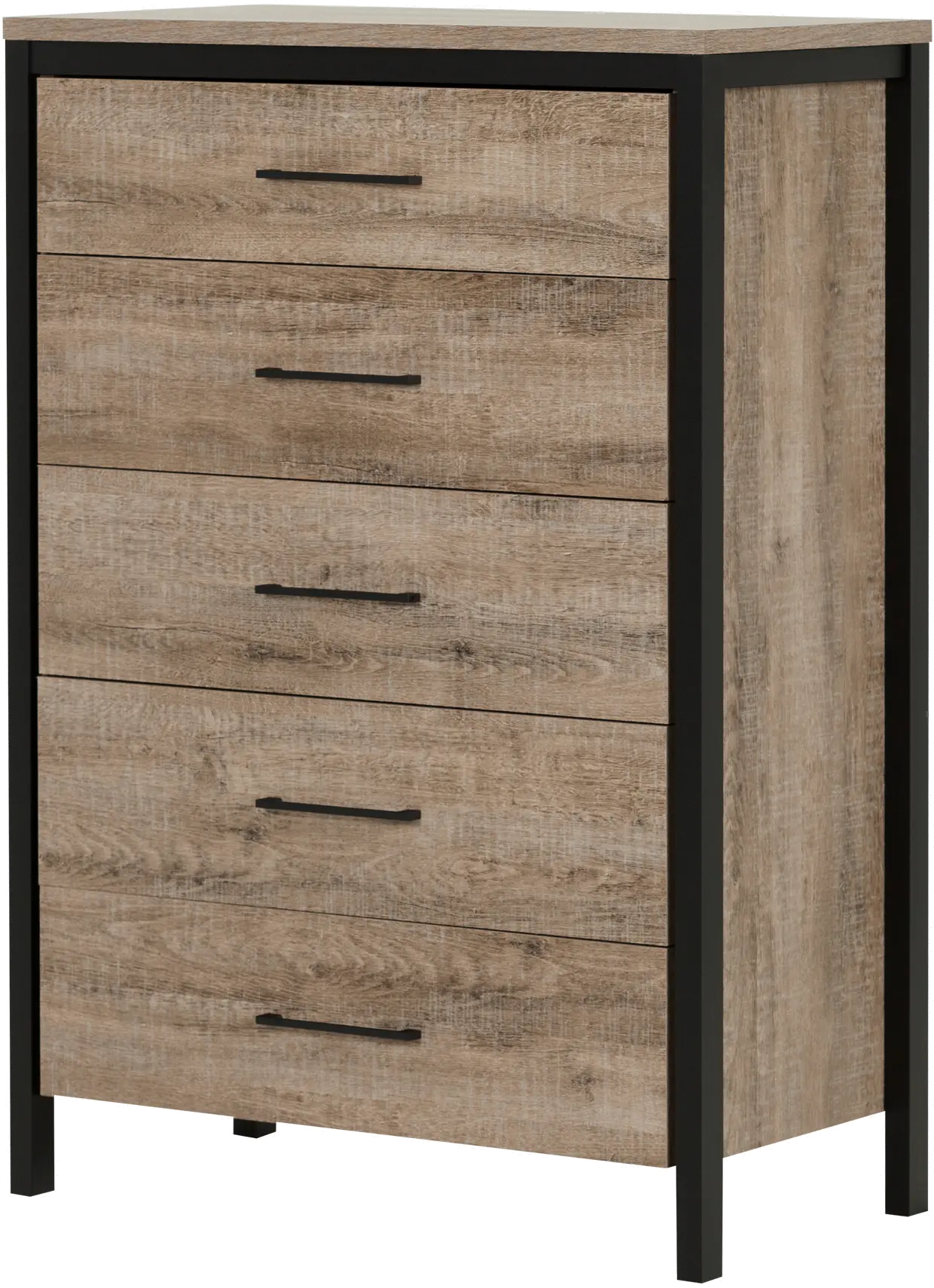 10492 Weathered Oak 5-Drawer Chest - Munich-3