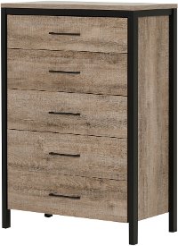 10492 Weathered Oak 5-Drawer Chest - Munich -3