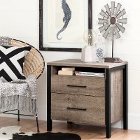10493 Weathered Oak 2-Drawer Nightstand - Munich