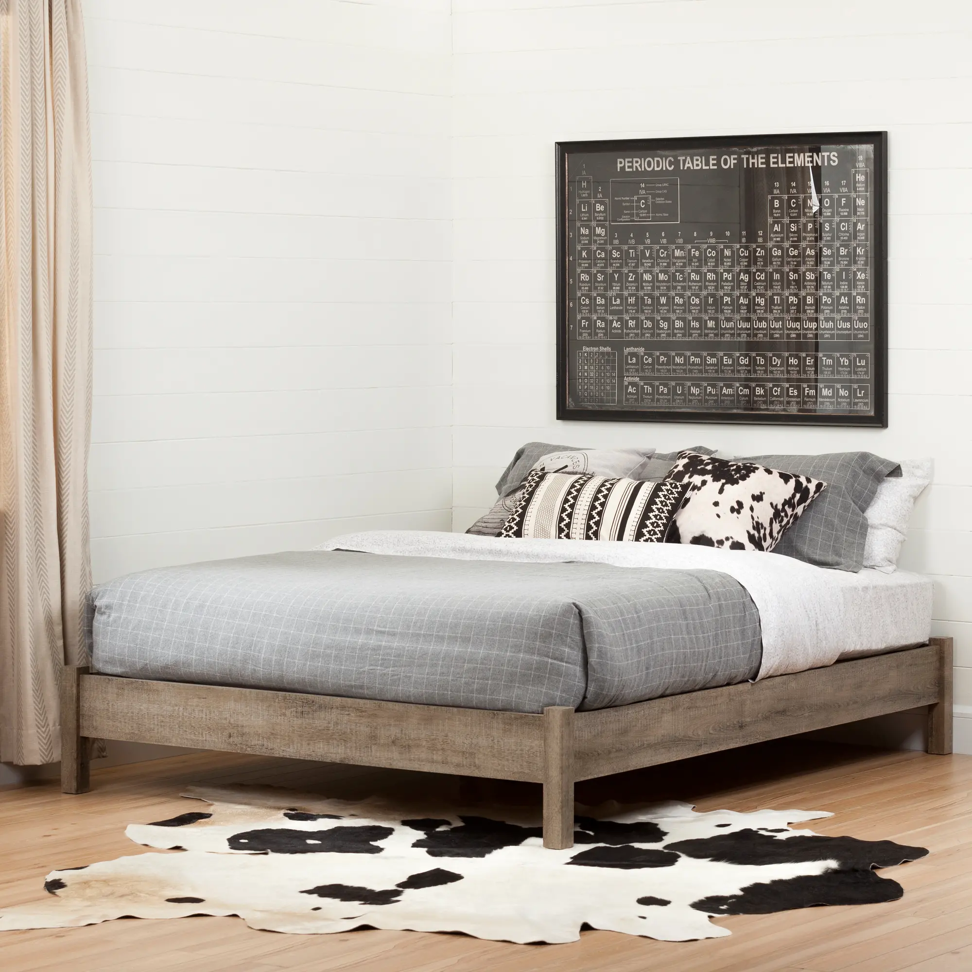 10495 Weathered Oak Queen Platform Bed - Munich-1