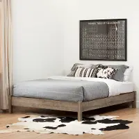10495 Weathered Oak Queen Platform Bed - Munich