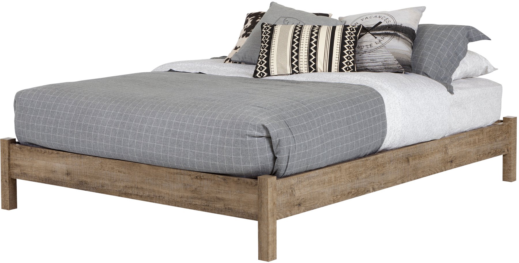 10495 Weathered Oak Queen Platform Bed - Munich-2