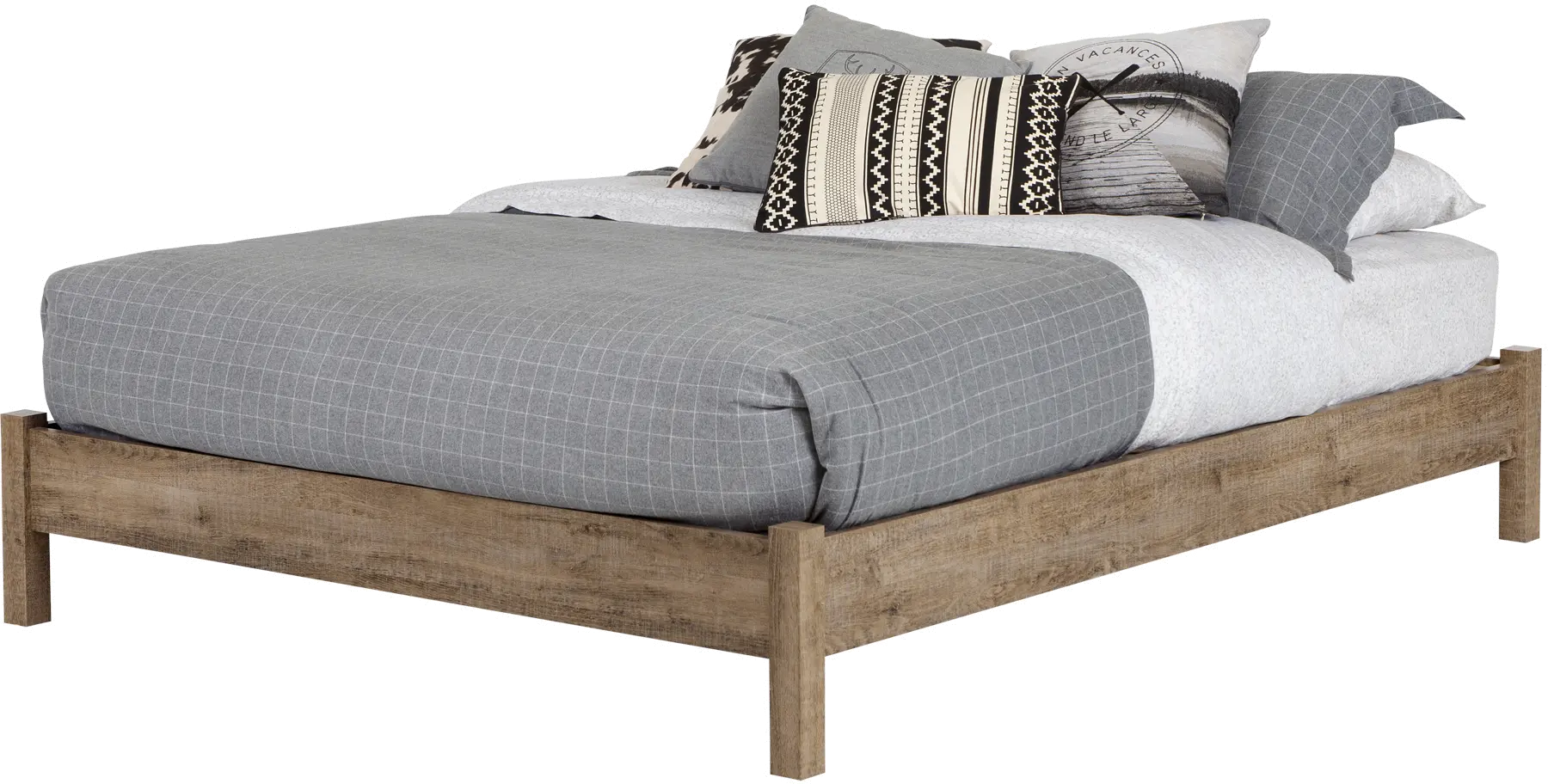 10495 Weathered Oak Queen Platform Bed - Munich-2