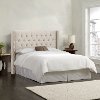 141NB-BRLNNTLC Linen Talc Tufted Wingback Full Size Headboard