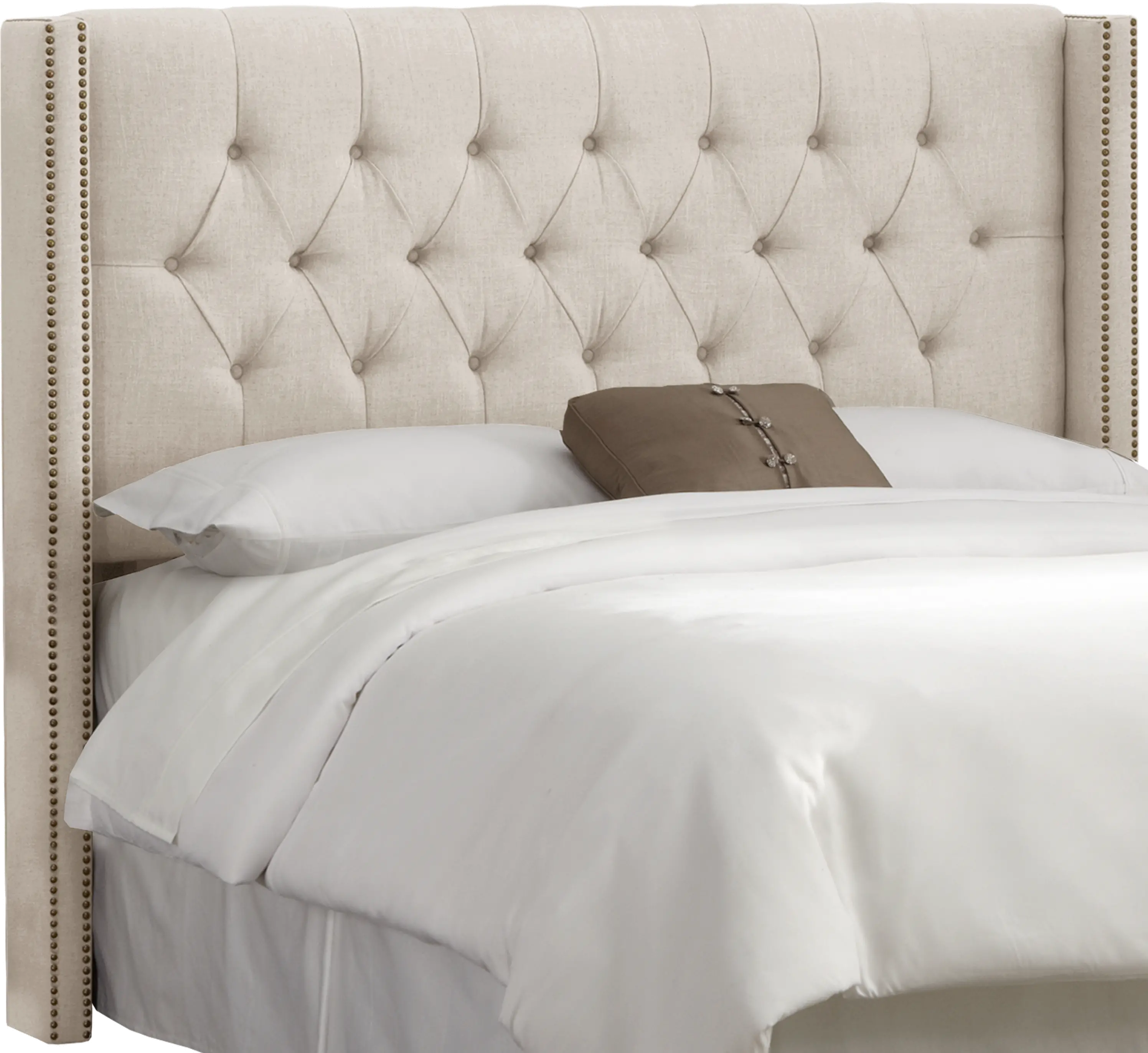 141NB-BRLNNTLC Linen Talc Tufted Wingback Full Size Headboard-2