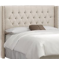 141NB-BRLNNTLC Linen Talc Tufted Wingback Full Size Headboard-2