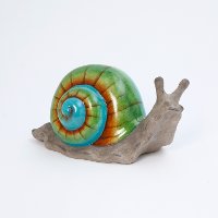 Terracotta Multi-Color Snail Figurine