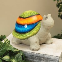 Terracotta Turtle with Colorful Glazed Shell