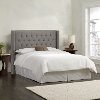141NB-PWLNNGR Linen Gray Full Diamond Tufted - Wingback Headboard