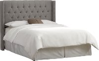 142NB-PWLNNGR Linen Gray Tufted Wingback Queen Headboard-2