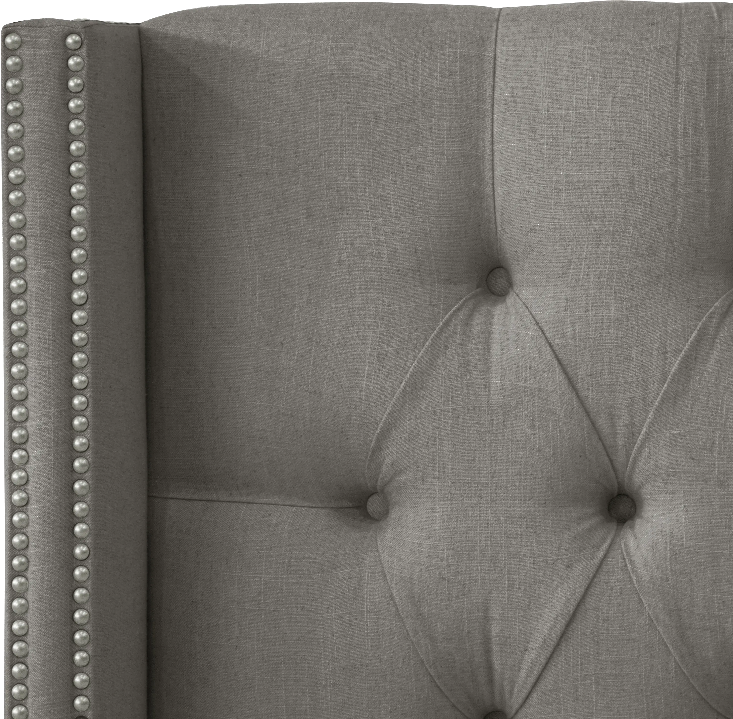 142NB-PWLNNGR Linen Gray Tufted Wingback Queen Headboard-4