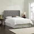 144NB-PWLNNGR Abigail Gray Diamond Tufted Wingback California King Headboard - Skyline Furniture