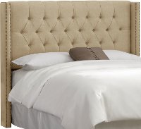 141NB-BRLNNSND Sandstone Tufted Wingback Full Size Headboard-3