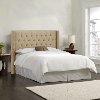 142NB-BRLNNSND Linen Sandstone Queen Diamond Tufted - Wingback Headboard-1