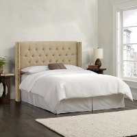142NB-BRLNNSND Linen Sandstone Queen Diamond Tufted - Wingback Headboard