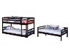 Contemporary Merlot Triple Twin Bunk Bed - Milan-4