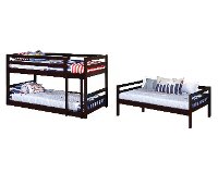 Contemporary Merlot Triple Twin Bunk Bed - Milan-4