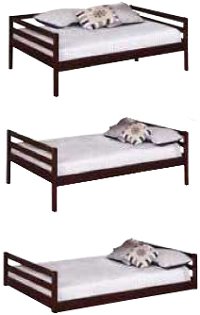 Contemporary Merlot Triple Twin Bunk Bed - Milan-5