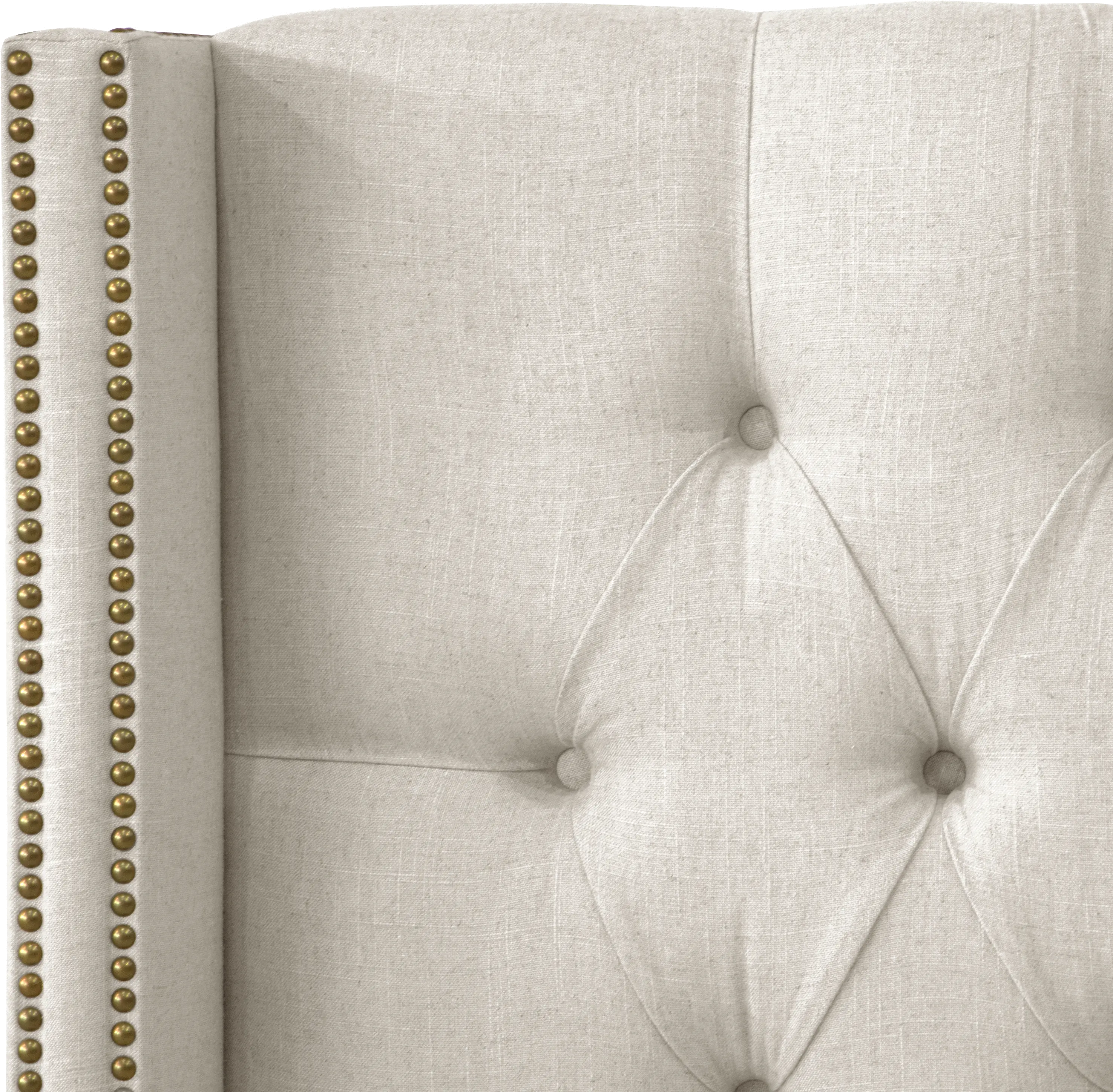 142NB-BRLNNTLC Linen Talc Tufted Wingback Queen Headboard-4