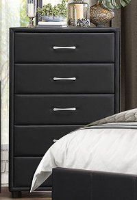 Contemporary Black Chest of Drawers - Lorenzi