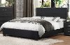Clearance Contemporary Black Twin Upholstered Bed - Lorenzi