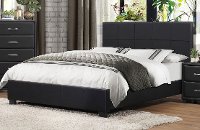 Contemporary Black Twin Upholstered Bed - Lorenzi