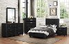 Clearance Contemporary Black 6 Piece Twin Bedroom Set - Lorenzi