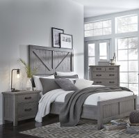 Gray Rustic Contemporary Nightstand - Austin