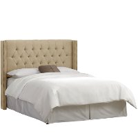 144NB-BRLNNSND Sandstone Tufted Wingback California King Headboard-2
