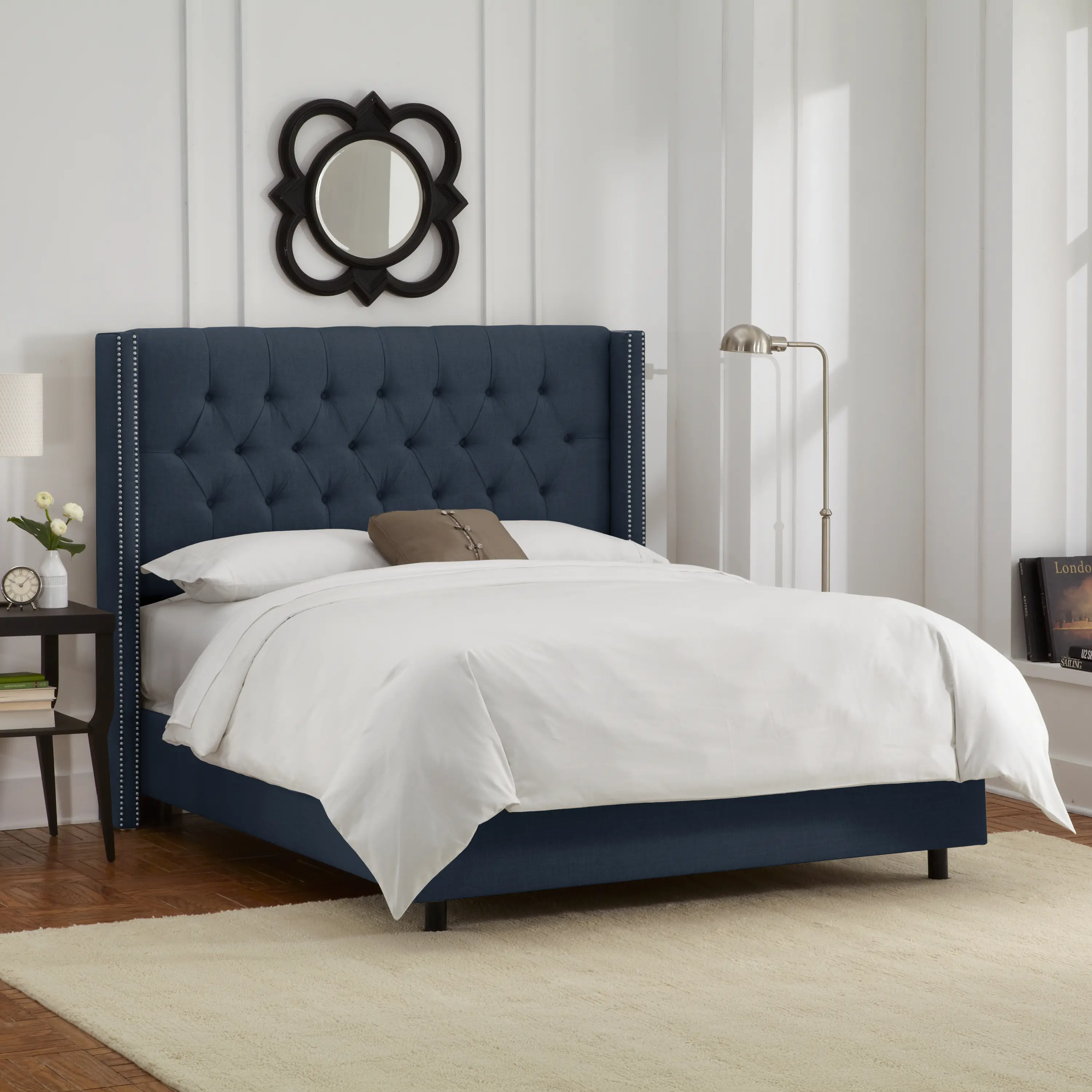 141NB-PWLNNNV Navy Blue Tufted Wingback Full Size Headboard-2