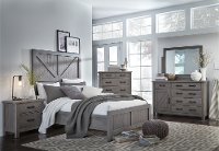Gray Rustic 4 Piece Queen Bedroom Set - Austin