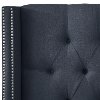 142NB-PWLNNNV Linen Navy Queen Diamond Tufted - Wingback Headboard-2