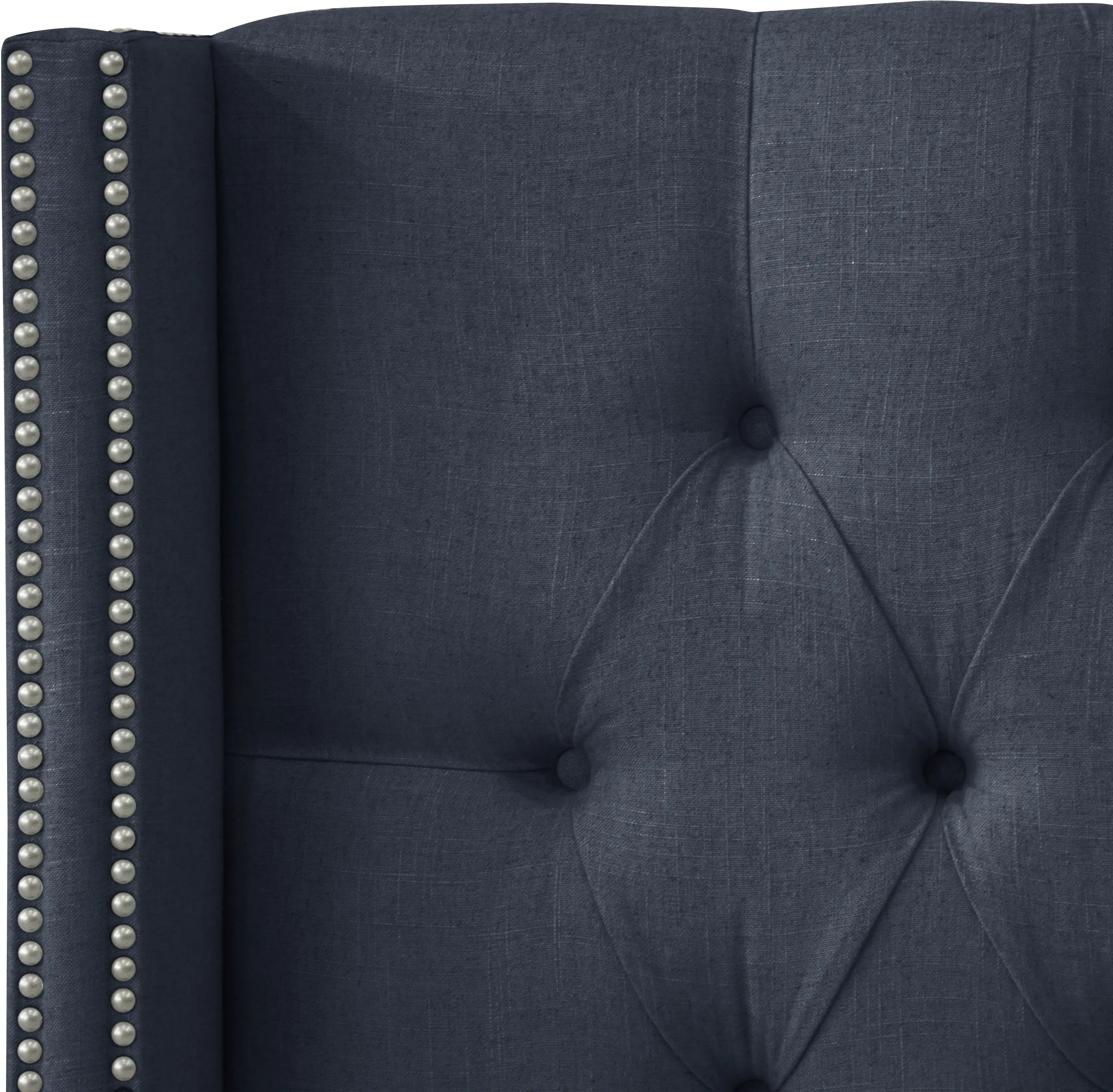 144NB-PWLNNNV Navy Blue Tufted Wingback California King Headboard-2