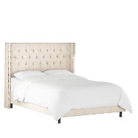 141NBBED-BRLNNTLC Linen Talc Diamond Tufted Wingback Full Size Bed-2