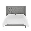 142NBBED-PWLNNGR Linen Gray Queen Diamond Tufted - Wingback Bed-3