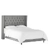 143NBBED Linen Gray Diamond Tufted Wingback King Size Bed-2