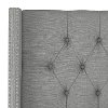 143NBBED Linen Gray Diamond Tufted Wingback King Size Bed-5