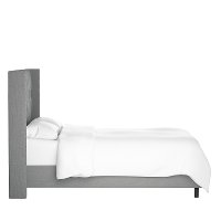 144NBBED-PWLNNGR Linen Gray Diamond Tufted Wingback California King Bed-4