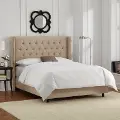 141NBBED-BRLNNSND Abigail Tan Diamond Tufted Wingback Full Bed - Skyline Furniture