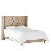141NBBED-BRLNNSND Linen Sandstone Full Diamond Tufted - Wingback Bed-2