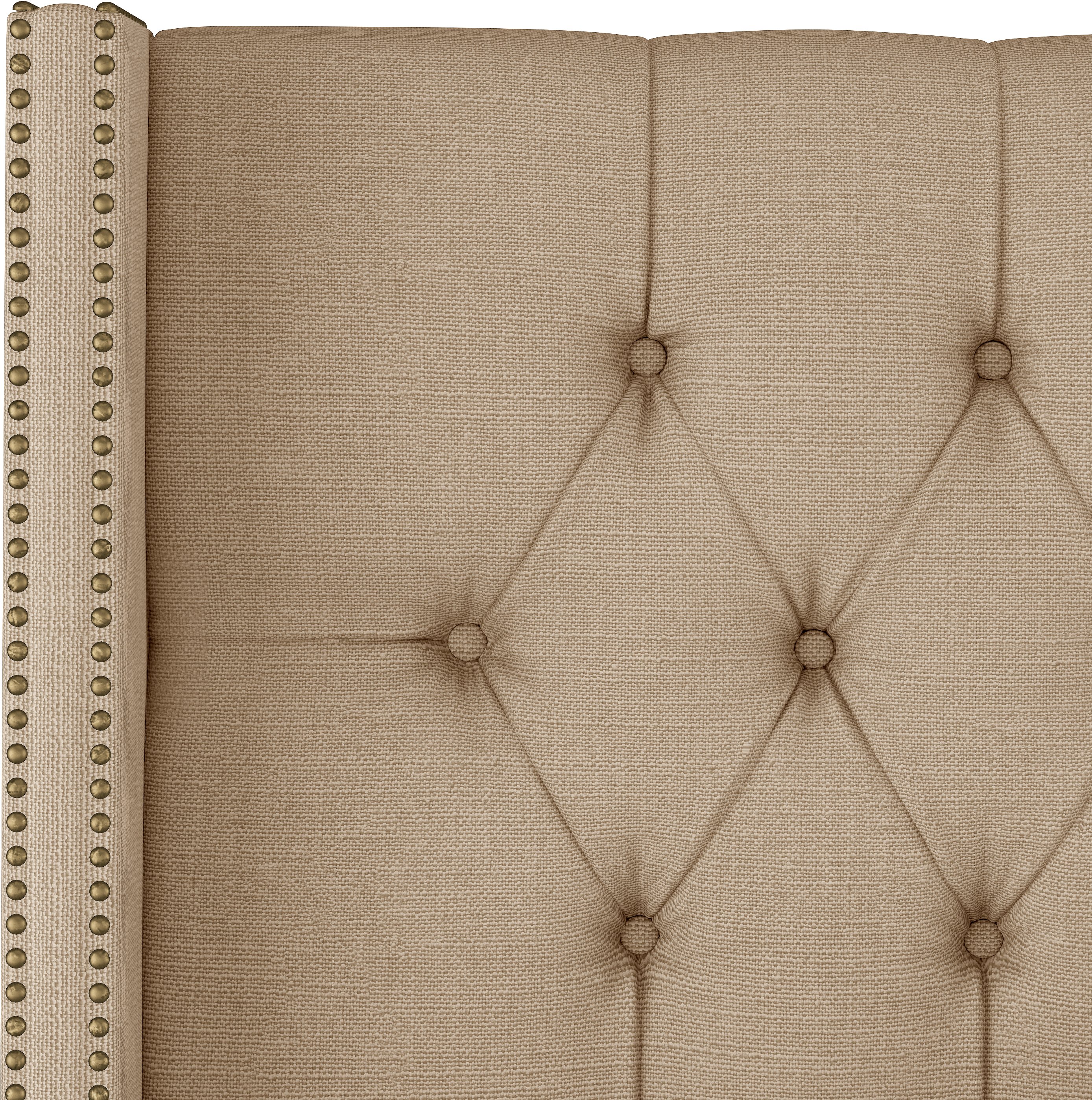 142NBBED-BRLNNSND Linen Sandstone Tufted Wingback Queen Bed-5
