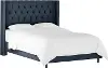 141NBBED-PWLNNNV Abigail Navy Blue Diamond Tufted Wingback Full Bed - Skyline Furniture