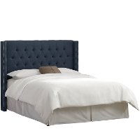 141NBBED-PWLNNNV Linen Navy Blue Tufted Wingback Full Size Bed-5